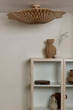 Good&Mojo Plafondlamp Madura bamboe ø87x20cm naturel bruin L