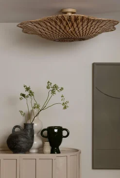Good&Mojo Plafondlamp Madura bamboe ø87x20cm naturel bruin L