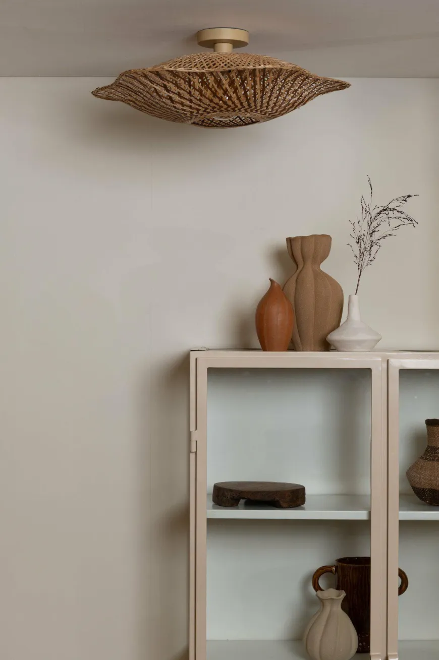 Good&Mojo Plafondlamp Madura bamboe ø60x15cm naturel bruin M