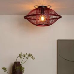 Good&Mojo Plafondlamp Maui bamboe burgundy S