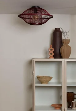 Good&Mojo Plafondlamp Maui bamboe burgundy S