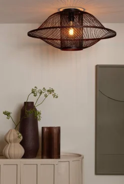 Good&Mojo Plafondlamp Maui bamboe ø70xh.30cm burgundy L