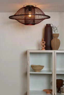 Good&Mojo Plafondlamp Maui bamboe ø70xh.30cm burgundy L