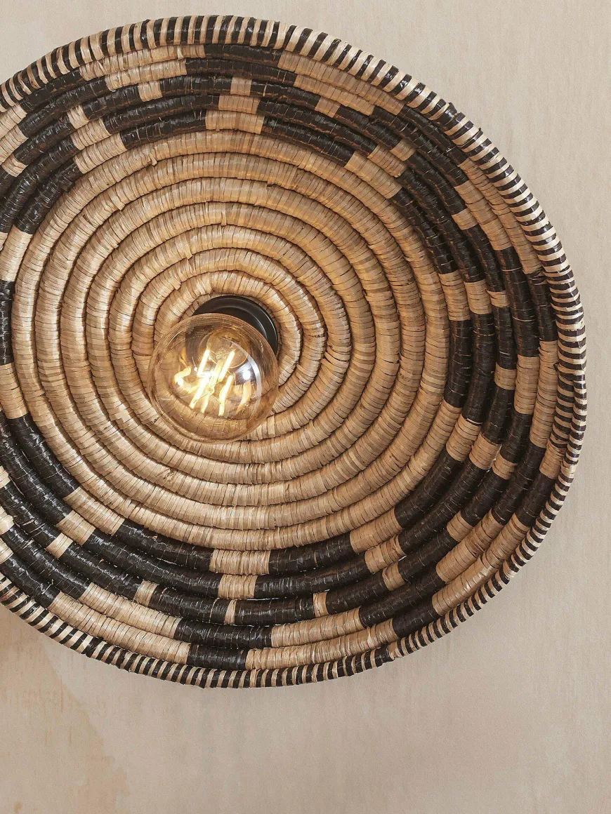 Good&Mojo Plafonniere Andros dia. 45cm zwart/naturel
