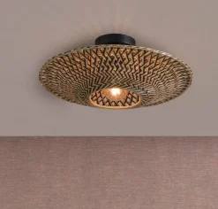 Good&Mojo Plafonniere Bali bamboe dia. 44 x 12 cm zwart/naturel S