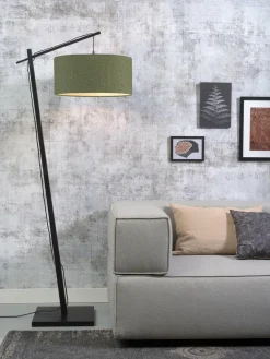 Good&Mojo Vloerlamp Andes bamboe zwart eco linnen green forest