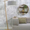 Good&Mojo Vloerlamp Andes bamboe eco linnen lichtgrijs