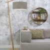 Good&Mojo Vloerlamp Andes bamboe eco linnen donker