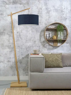 Good&Mojo Vloerlamp Andes bamboe eco linnen blue denim