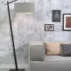 Good&Mojo Vloerlamp Andes bamboe zwart eco linnen lichtgrijs