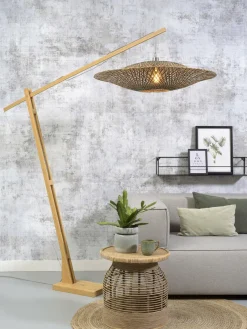 Good&Mojo Vloerlamp Bali bamboe naturel zwart naturel L Ø 87 cm