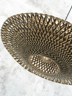 Good&Mojo Vloerlamp Bali bamboe zwart kap 44x12cm zwart naturel M