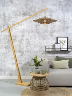 Good&Mojo Vloerlamp Bali bamboe naturel zwart naturel L Ø 60 cm