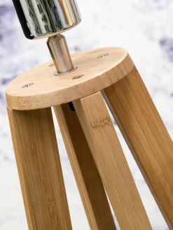 Good&Mojo Vloerlamp bamboe 4-poot Everest linnen licht