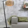 Good&Mojo Vloerlamp Bhutan S bamboe zwart – kap zwart naturel Ø50 cm