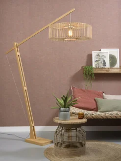 Good&Mojo Vloerlamp Bromo bamboe L naturel – kap Ø 60 naturel