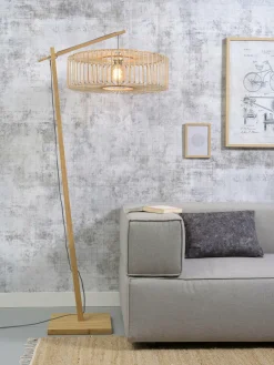 Good&Mojo Vloerlamp Bromo bamboe S naturel – kap Ø 40 naturel
