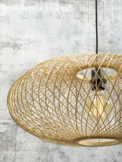 Good&Mojo Vloerlamp Cango bamboe naturel S 176 cm kap Ø 60 naturel