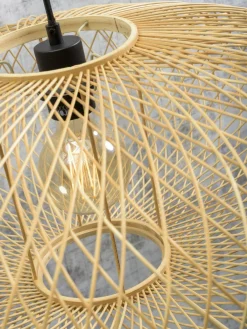 Good&Mojo Vloerlamp Cango bamboe naturel S 176 cm kap Ø 60 naturel
