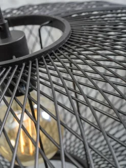 Good&Mojo Vloerlamp Cango bamboe zwart S 176 cm kap Ø 60 zwart