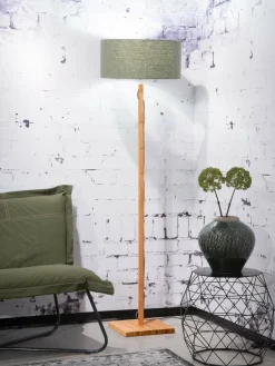 Good&Mojo Vloerlamp Fuji bamboe eco linnen green forest