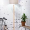Good&Mojo Vloerlamp Fuji bamboe eco linnen donker