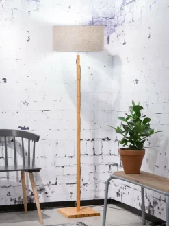Good&Mojo Vloerlamp Fuji bamboe eco linnen donker