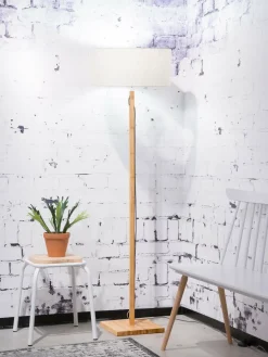 Good&Mojo Vloerlamp Fuji bamboe eco linnen licht