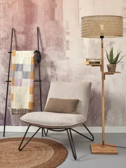 Good&Mojo Vloerlamp Java bamboe met plankjes