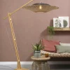 Good&Mojo Vloerlamp Kalimantan bamboe h.207cm/kap horiz.87x20cm zw/nat.