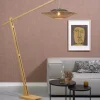Good&Mojo Vloerlamp Kalimantan bamboe h.207cm/kap horiz.60x15cm zw/nat.