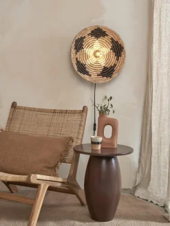 Good&Mojo Wandlamp Andros dia. 45cm zwart/naturel/wit
