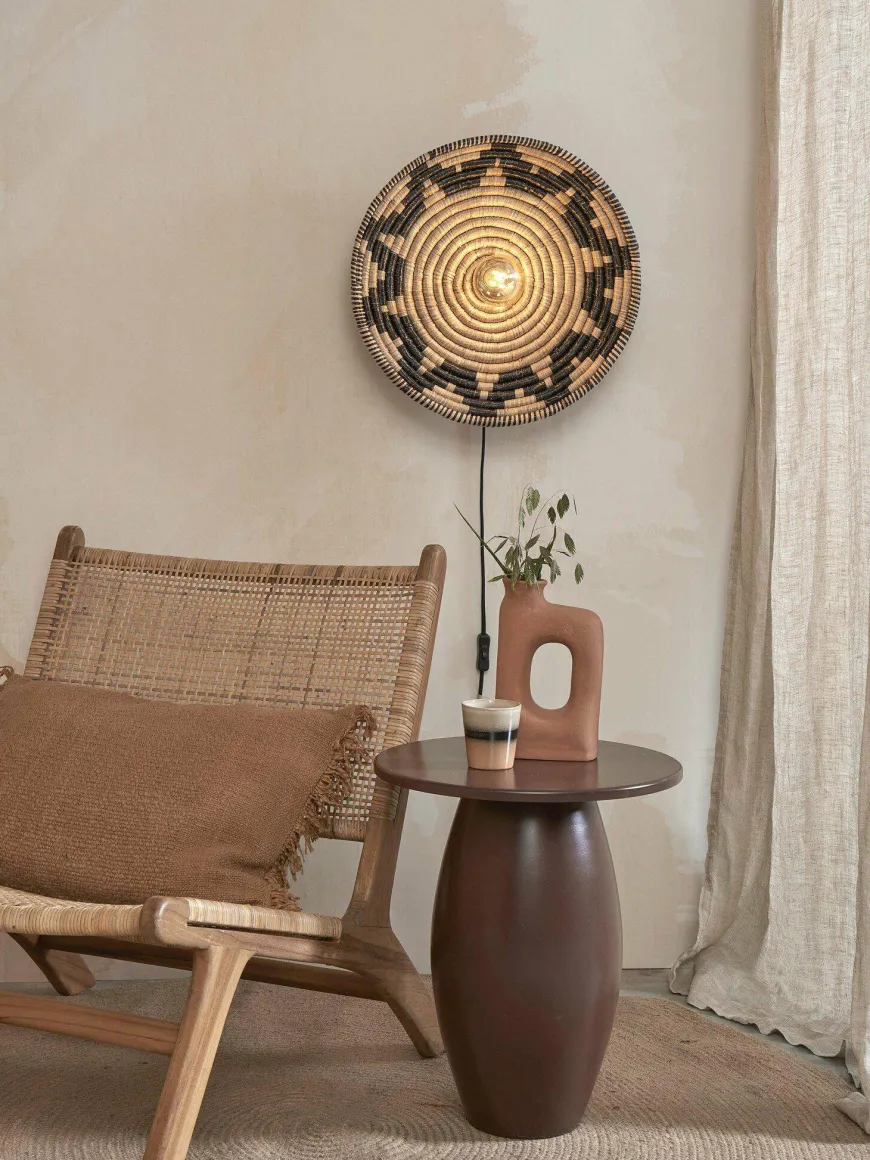 Good&Mojo Wandlamp Andros dia. 45cm zwart/naturel