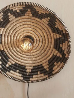 Good&Mojo Wandlamp Andros dia. 45cm zwart/naturel