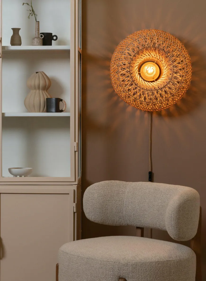 Good&Mojo Wandlamp Arizona bamboe ø50x23cm naturel S