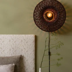 Good&Mojo Wandlamp Arizona bamboe ø50x23cm burgundy S