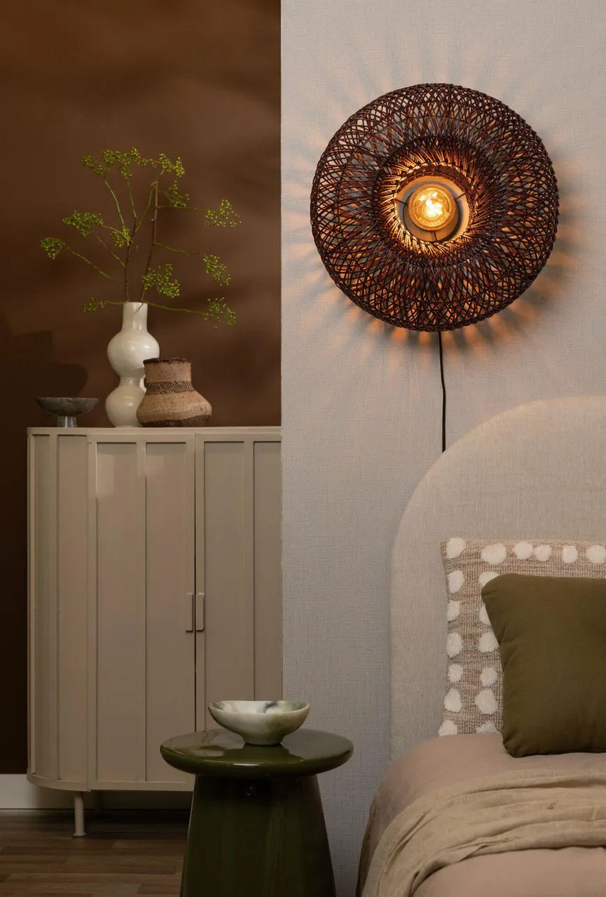 Good&Mojo Wandlamp Arizona bamboe ø50x23cm burgundy S