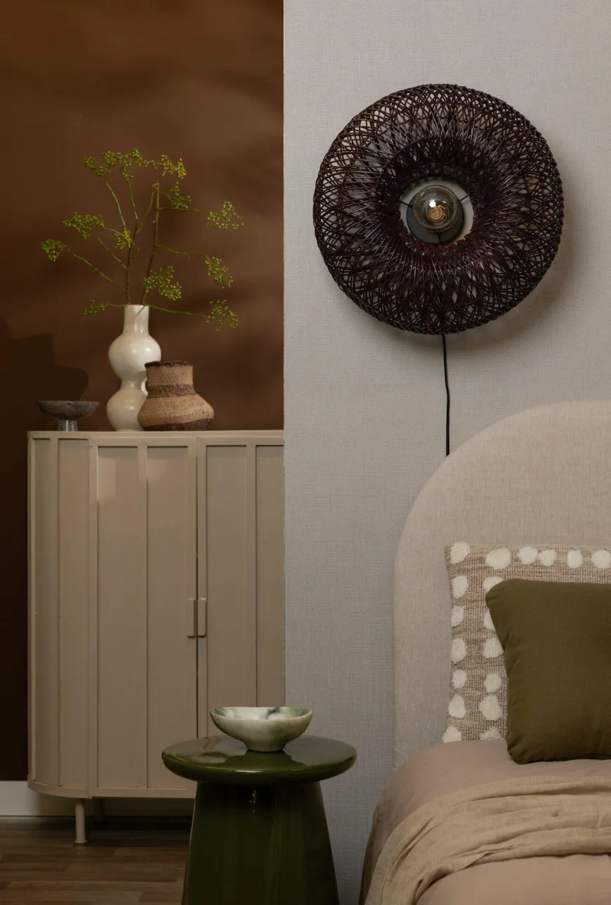 Good&Mojo Wandlamp Arizona bamboe ø50x23cm burgundy S
