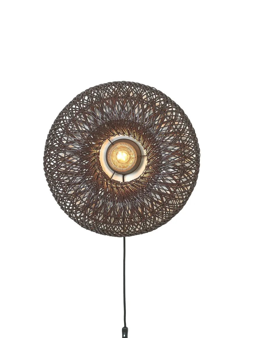 Good&Mojo Wandlamp Arizona bamboe ø50x23cm burgundy S