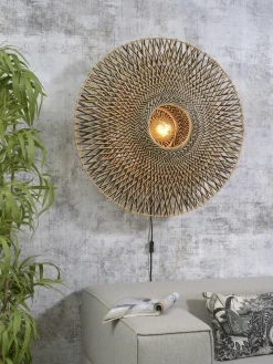 Good&Mojo Wandlamp Bali bamboe 87 x 20 cm zwart/naturel L