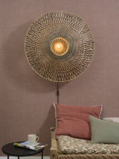 Good&Mojo Wandlamp Bali bamboe 87 x 20 cm zwart/naturel L