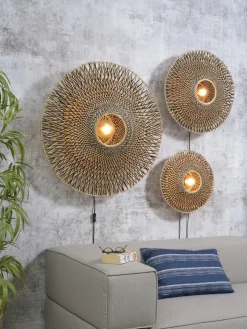 Good&Mojo Wandlamp Bali bamboe 87 x 20 cm zwart/naturel L
