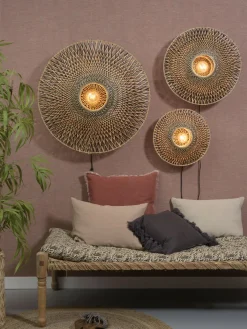 Good&Mojo Wandlamp Bali bamboe 87 x 20 cm zwart/naturel L