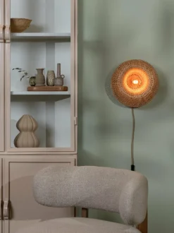 Good&Mojo Wandlamp Barbados bamboe ø35xh.15cm naturel