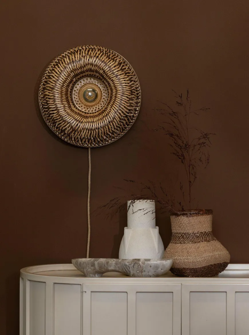 Good&Mojo Wandlamp Barbados bamboe ø35xh.15cm naturel/bruin