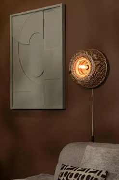 Good&Mojo Wandlamp Barbados bamboe ø35xh.15cm naturel/bruin