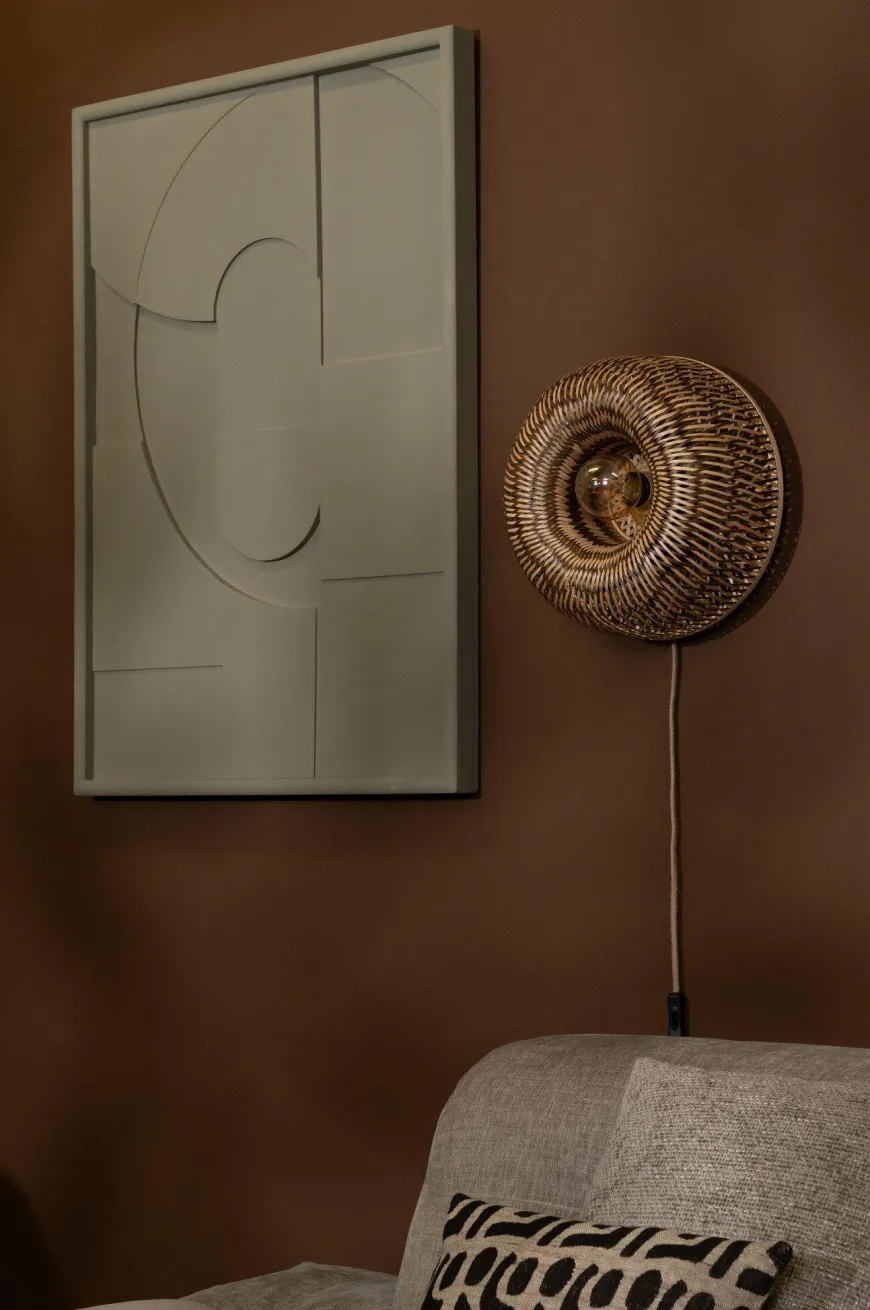 Good&Mojo Wandlamp Barbados bamboe ø35xh.15cm naturel/bruin
