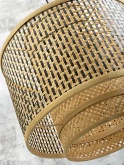 Good&Mojo Wandlamp Bhutan bamboe naturel Ø 40 zwart naturel S