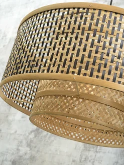 Good&Mojo Wandlamp Bhutan bamboe naturel Ø 50 zwart naturel L