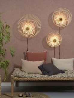 Good&Mojo Wandlamp Bromo bamboe asymm. Ø 60 naturel L